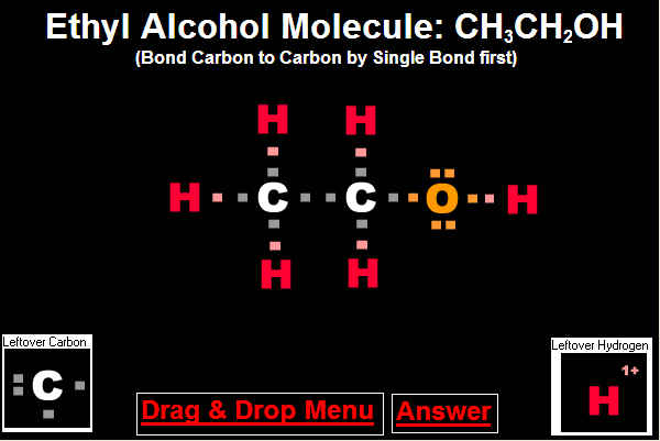 Ethyl Alcohol Molecule Dot Structure