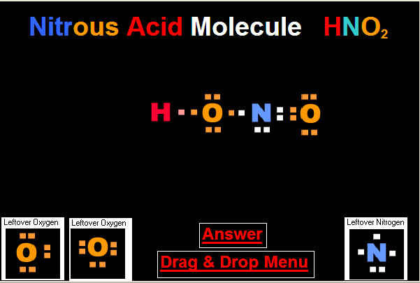Nitrous Acid Molecule Dot Structure