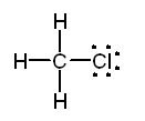 In the Lewis structure of CH3Cl carbon is surrounded by four regions of h.....
